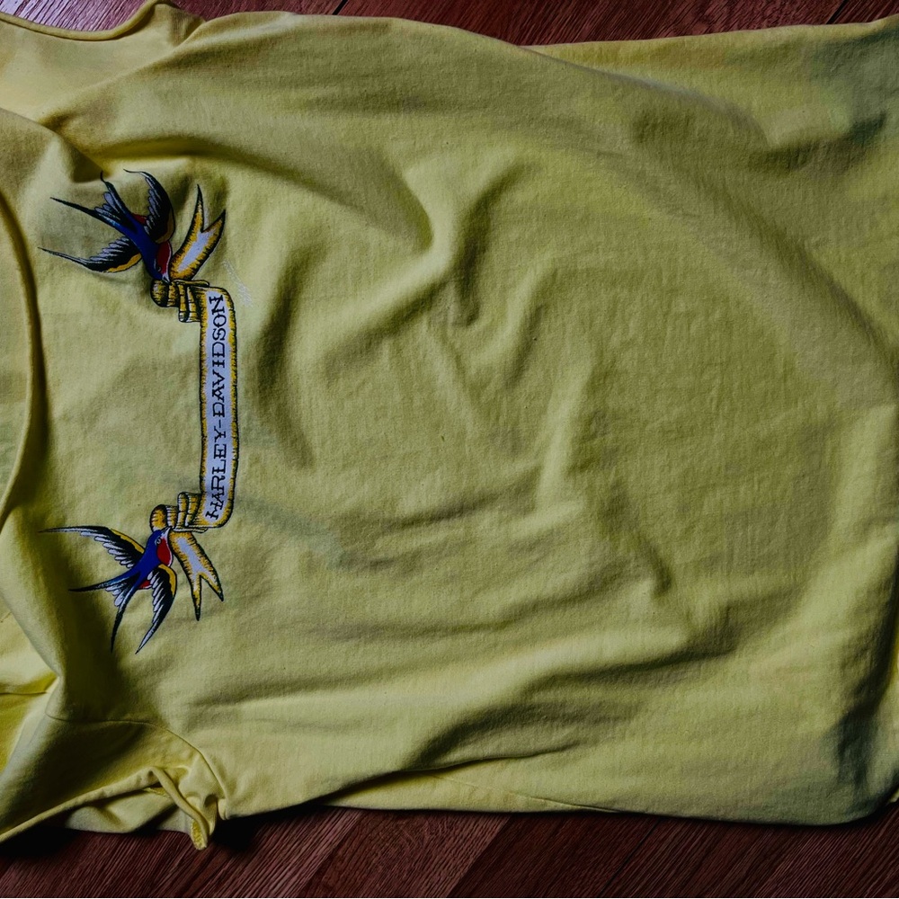 Harley-Davidson Yellow Top with Embroidered Design